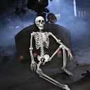 38" Skeletons for Halloween Decorations Outdoor, 3 Ft Skeleton with Posable Joints, Ideal Horror Props for Haunted House Halloween Party Favor Indoor Outdoor Decor