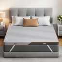 Amada Firm Mattress Topper King-Dual Firmness, 3" Bed Topper with Extra Firm & Firm Zones, Dual Sided High-Density Memory Foam Mattress Pad for Back Pain, Non-Slip & Removable Cover, 76"×80"