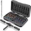 KELIN Magnetic Ratchet Screwdriver Set, 43 in 1 T Handle Ratchet Screwdriver Kits with S2 Steel Bits, Ratcheting Screwdriver for Home Daily Repair, DIY Projects, Ideal Gift for Men Husband (Grey)