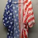 DDSOL Women's American Flag Kimono Cover up Beachwear Cardigan Loose Tops Shirt Blouse