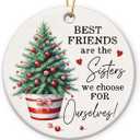 Friendship Christmas Ornaments 2025, Gifts for Friends, Soul Sisters, BFF, Work Besties, Ceramic Ornament for Christmas Decorations, Friendship Gifts for Xmas, Birthday