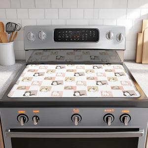 Electric Stove Top Cover for Glass & Smooth Tops - 28.5'' x 20.5'' Non-Slip Stove Protector with Cat Design, Scratch Proof Kitchen Counter Cover