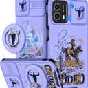 Buleens for Moto G Power 5G 2024 Case - with Ring Stand & Camera Cover Aesthetic Cute Designed for Women Girls Boys Cool Funny Kawaii for Motorola G Power 5G 2024 Phone Case Compatible with Magsafe (Purple Cowboy)