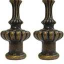 Lamp Finials 2-Pack (Brass, 2" Tall), Secure Lampshade to Table/Floor/Pendant Lamps, Decorative Solid Metal Replacement Finial Set, 1/8 & 1/4-27 IPS Pipe Compatible, American Small Family Business