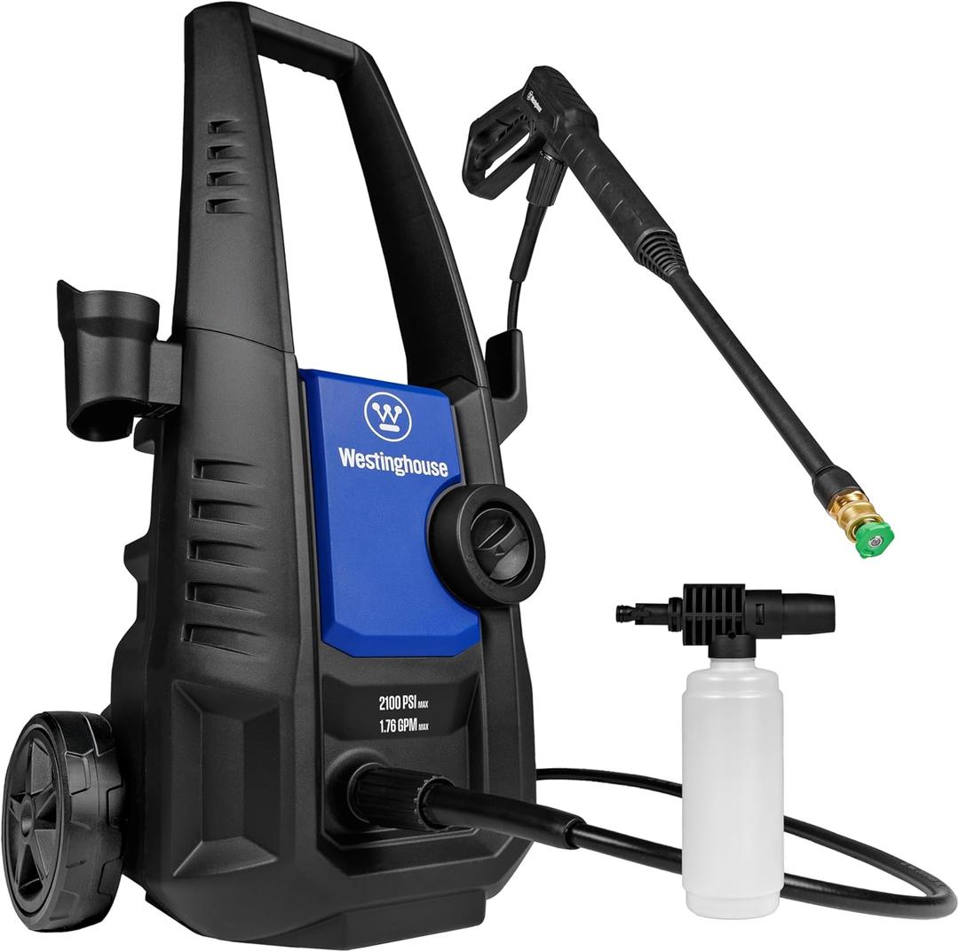 Westinghouse ePX3050 Electric Pressure Washer, 2100 Max PSI 1.76 Max GPM with Foam Cannon, for Cars/Fences/Driveways/Home/Patios