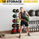 Medicine Ball Rack, 5-Layer Slam Ball Storage Stand | Holds 10 Med Balls, Heavy Metal Vertical Medicine Ball Tree, Holds Balls up to 11" Diameter, For Home Gym