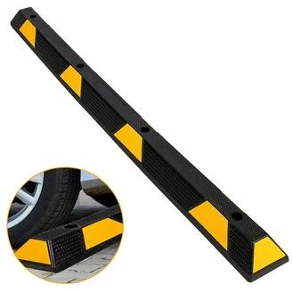 Pyle 72 Inch Heavy Duty Vehicle Rubber Car Parking Wheel Guide Stopper for Driveways, Parking Lot Spots, and Garages, Black