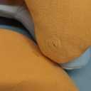 BUYUE Travel Neck Pillows for Airplanes, 360° Head Support Sleep for Long Flight, Skin-Friendly & Breathable, Kit with 3D Contoured Eye Mask, Earplugs and Storage Bag (Adult, Orange, 90+ lbs)