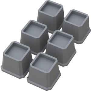 Bed Risers 3 Inch Heavy Duty Bed Elevators, Set of 6 Lifts Up 3,000 lbs Furniture Riser for Sofa and Table, Grey