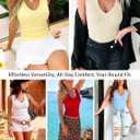 Prettywear Deep V Neck Tank Tops for Women 2026 Summer Fashion Clothes Sexy Casual Ribbed Fitted Sleeveless Going Out Tops (Black, M)