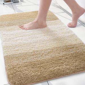 Arotive Microfiber Bathroom Rugs, Shaggy Soft and Absorbent Bath Rug, Non-Slip, Thick Plush Machine Washable Dry Bath Mats for Bathroom, Tub and Shower, 30x20, Camel, Rectangular