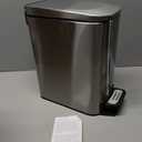 TIPGO Slim Bathroom Trash Can with Lid Soft Close, Step Pedal, 6 Liter / 1.6 Gallon Stainless Steel Trash Bin, Small Garbage Cans for Bedroom, Office, Kitchen (Silver)