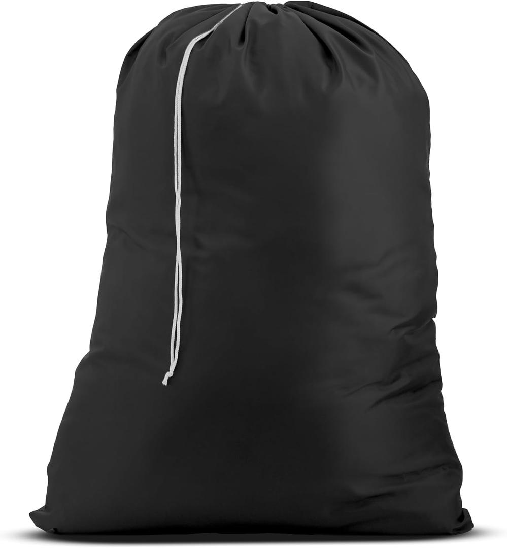 Nylon XL Laundry Bag, Large Capacity with Locking Drawstring, Machine Washable, Fits Laundry Baskets or Hampers, Holds 2 Loads of Clothes (Black, 30" x 40") Nylon XL Laundry Bag, Large Capacity with Locking Drawstring, Machine Washable, Fits Laundry Baskets or Hampers, Holds 2 Loads of Clothes (Black, 30" x 40")