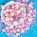 Twisweet Seashell Sprinkles for Cake Decorating, Edible Pink Sugar Sprinkles Purple Pearl Mix Baking Candy, Ocean Theme Cake Topper Cupcake Cookie Ice Cream Decorations, Birthday Children's Summer Theme Party Supplies (130g/4.58oz)