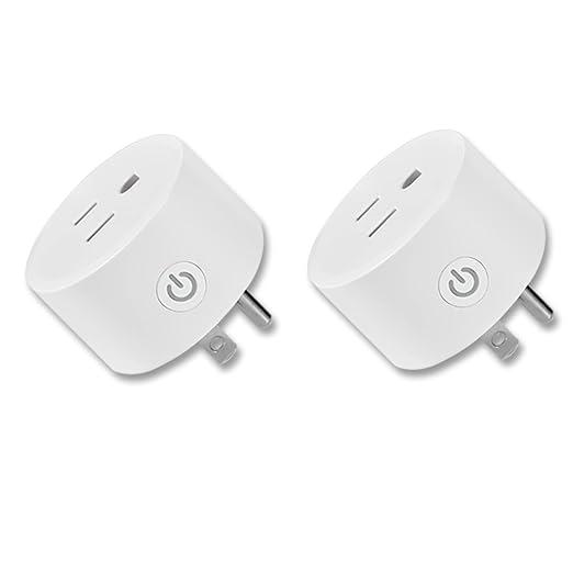 Sparkleiot Tuya WiFi Smart Plug Works with Alexa Google Assistant IFTTT for Voice Control Mini Smart Outlet Plug with Timer Function,No Hub Required,Only 2.4GHz WiFi,FCC/Rohs Listed Socket(2 Pack)