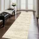 Washable Runner Rugs for Hallway 2x6 Rug Runners, Boho Vintage Kitchen Runner Rugs, Ultra-Thin Entryway Runner, Non-Slip Backing Carpet for Hallways, Bedroom, Bathroom, Laundry Room (Beige/Brown)