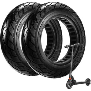 2-pack 10x2.125 Solid Tire,10 inch Shock Non-Pneumatic Scooter wheels,10x2.125 Explosion-Proof Tubeless Tyre Front/Rear Tire Replacement Wheel For Electric Scooter Accessories