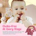 2 x Silicone Baby Teething Toys, Soft Teether Set for Sore Gums, BPA Free Chew Toys for Infants 3+ Months, Textured Teething Relief, Easy Grip Design (Rose Pink)