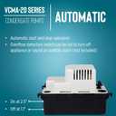 Little Giant VCMA-20ULST 115 Volt, 80 GPH, 1/30 HP Automatic Condensate Removal Pump for HVAC/Refrigeration Systems/Dehumidifiers with Overflow Detection Switch and 20-Foot Tubing, White/Black, 554435