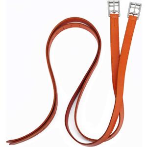 Jeereal English Stirrup Leathers for Equestrian Riding (56" / 142cm, Brown)