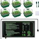 6-Pack Seed Starter Trays with 10"x20.75" Seedling Heat Mat for Indoor Home Gardening Seed Starting, 72-Cell Seed Starter Kit with Humidity Dome(12 Cells per Tray), MET Certified