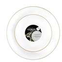 PLASTICPRO 7” & 10” Combo Plastic Plates Disposable Dinnerware Set, Trans White Hammered Design 128-Pack