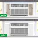 Surround Insulation Side Panels,fully enclosed design White Window Air Conditioner Insulated Foam Panels,Summer/Winter Heat and Draft Insulating with 4 edge banding strips EVA