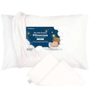 KeaBabies Toddler Pillowcase 14x20 - Organic Cotton Jumbo Toddler Pillowcase for Kids,Boys,Girls,Soft & Durable Cotton Cover for Miniature Sleepy Pillows,Cute Colors,Pillow Sold Separately(Soft White)