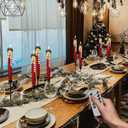 Christmas Flameless Taper Candles, Christmas Deer LED Taper Candles with Timer, 2 Pcs Christmas Deer LED Flameless Candlesticks with 3D Flame for Home Decor(0.79 x 11.4)