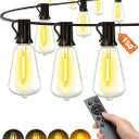 Outdoor Patio String Lights: 150Ft 45M Outside Waterproof Light - Remote Dimmable ST38 Shatterproof Bulb Connectable Hanging Outdoor Electric Lighting - Backyard Yard Gazebo Porch Party