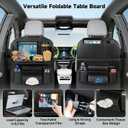 Car Seat Back Organizer with Foldable Table Tray Back of Seat Car Organizer with Touch Screen Phone Holder Premium Pu Leather Material for Kids, Pets & Travel Accessories(1 Pack)