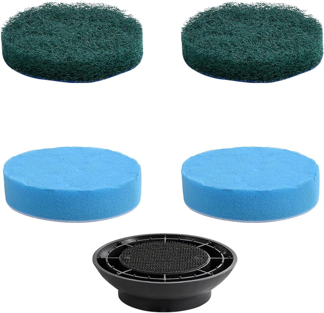 4 Pack Foam Scrubber and Scouring Pad for Glass, Floor Cleaning, Compatible with kHelfer & LyriFine Electric Spin Scrubber