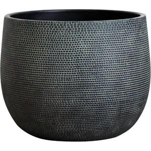 Olly & Rose Barcelona Ceramic Plant Pot Large 10 Inch - Charcoal Black Flower Pots - Plant Pots Indoor & Outdoor Planters Extra Large, 25cm