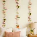 3 Pcs Artificial Flowers Hanging Decorations, 29.5ft Wildflower Daisy Garland Backdrop Ceiling Decoration for Wedding Spring Party Birthday Home Garden(Orange Purple)