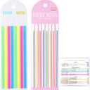 320 pcs Mahjong Card Line Finder Highlighter Tape, Mahjong Line Highlighter Stripe, Transparent Sticky Card Markers Tabs, Mahjong Game Rule Reader, Reusable & No Adhesive Residue (Solid color + Lines)