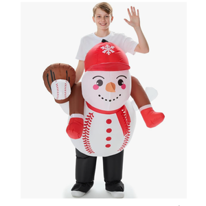Christmas Inflatable Costume for Kids Blow up Funny Riding on Costume for Children Boy Girl Party Cosplay Outfit