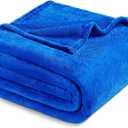 Exclusivo Mezcla Fleece Blanket King Size for Bed, Super Soft and Warm, All Season, Cozy, Plush, Lightweight, 90x104 Inches, Cobalt Blue