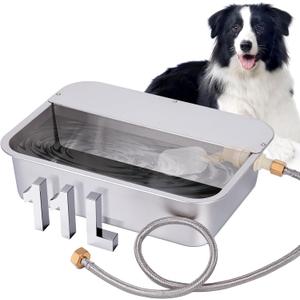 3Gal Automatic Dog Water Bowl Dispenser Large Breed Stainless Outdoor Water Bowl for Dogs Pet Waterer XLarge Auto Fill Dog Waterer for Big Dogs Cats Chicken Livestock (15.7" X 11.8")