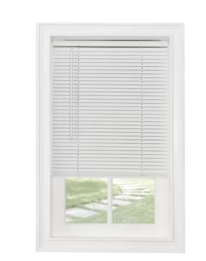 Achim GII Morningstar Indoor Cordless Vinyl Light Filtering Window Mini Blind, Pearl White, 38" W x 64" L