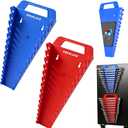 SWANLAKE Magnetic Wrench Organizer Toolbox Holder, 2-Pack SAE (1/4'' to 1-1/16''), Metric (6mm to 27mm) Ratchet Wrench Organizers, Total Hold 30 Slots Wrench Holders for Tool Box