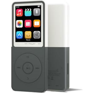 MP3 Player with Bluetooth – Portable Bluetooth Mp3 Music Player,EQ,Breakpoint Play,Shuffle/Repeat,Music by Artist/Album/Style,FM Radio,Recorder,E-Book,SD Card Slot (Grey,32GB)