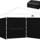 Instant Canopy Sidewalls for 10x10 Pop Up Canopy Tent, 300D Waterproof Material for Outdoor Events, Vendor Booths, and Privacy (Sidewalls Only) (Black, 10x10ft-3pcs)