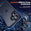 for iPhone 16 Plus Phone Case, Shockproof for iPhone 16 Plus Case, Military Grade Drop Protection, Protective Hard Back Slim Translucent Case,Black Bumper