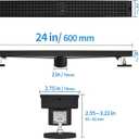 24 Inch Linear Shower Drain - Matte Black 304 Stainless Steel Rectangular Floor Drain with Adjustable Leveling Feet, Hair Strainer and Removable Grate