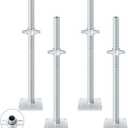 Zonon 4 Pack 24inch Adjustable Leveling Jacks Scaffolding Hollow Screw Jacks with Base Plate for Baker Style Scaffolding Baker Scaffold