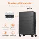 Sweetcrispy Carry-on Luggage, Hard Shell ABS Suitcase with Double Spinner Wheels, Lightweight Expandable Rolling Suitcase with TSA Lock, 21 Inch Charcoal Black