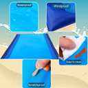 Beach Blanket 82.67x78.74 Blue Waterproof Sandproof Waterproof, Extra Large, Comfortable, Lightweight Blanket for Beach, Camping and Travel