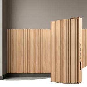 WOWSTAR 6-Pack Peel and Stick PVC Wood Slat Wall Panel，Thickened Wood Grain Wallpaper, 3D Wall Panels, 48" x15.74", Oak