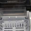 EUHOMY Ice Maker Countertop, Portable Ice Machine with Carry Handle, 26.5lbs Per Day, 9 Cubes in 6 Mins, Auto-Cleaning, with Basket and Scoop, for Home, Kitchen, Camping, RV (Silver) (Stainless Steel Silver)