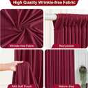 8x10FT Burgundy Backdrop Curtains for Wedding, Wrinkle Free Polyester Photography Backdrop Drapes for Baby Shower Birthday Parties Valentine's Day Stage Background Stand Decorations 4x10ft,2 Panels